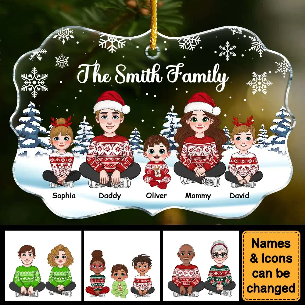 Christmas Family Ornament – Personalized Medallion Acrylic Ornament – Gift for Him/Her, Sister/Brother, Family Members Christmas Family Ornament – Personalized Medallion Acrylic Ornament – Gift for Him/Her, Sister/Brother, Family Members