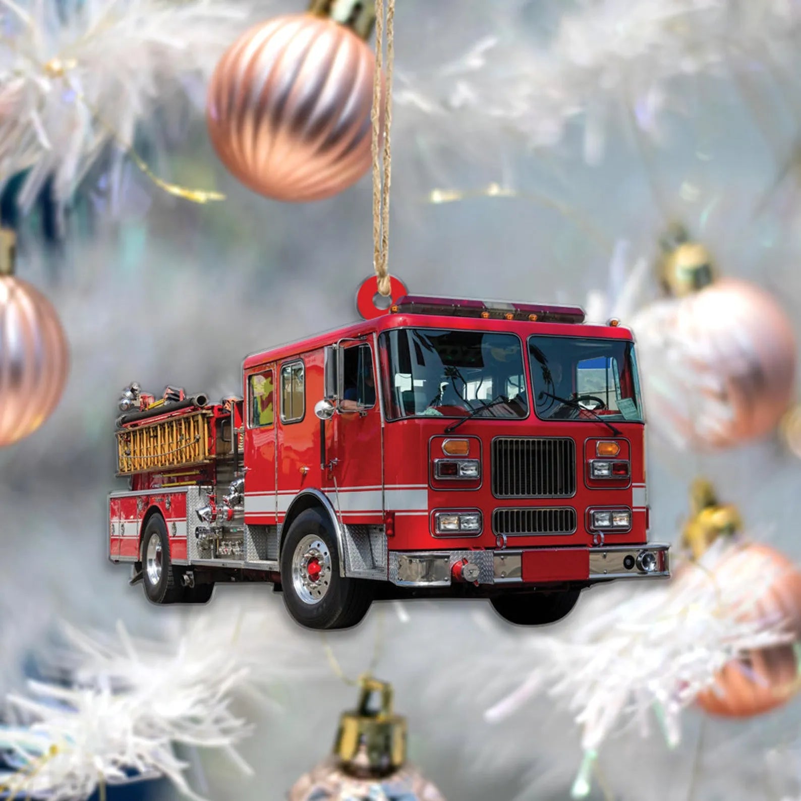 Custom Fire Truck Ornament – Personalized Photo Gift for Firefighter, Paramedic | Christmas Decoration Custom Fire Truck Ornament – Personalized Photo Gift for Firefighter, Paramedic | Christmas Decoration