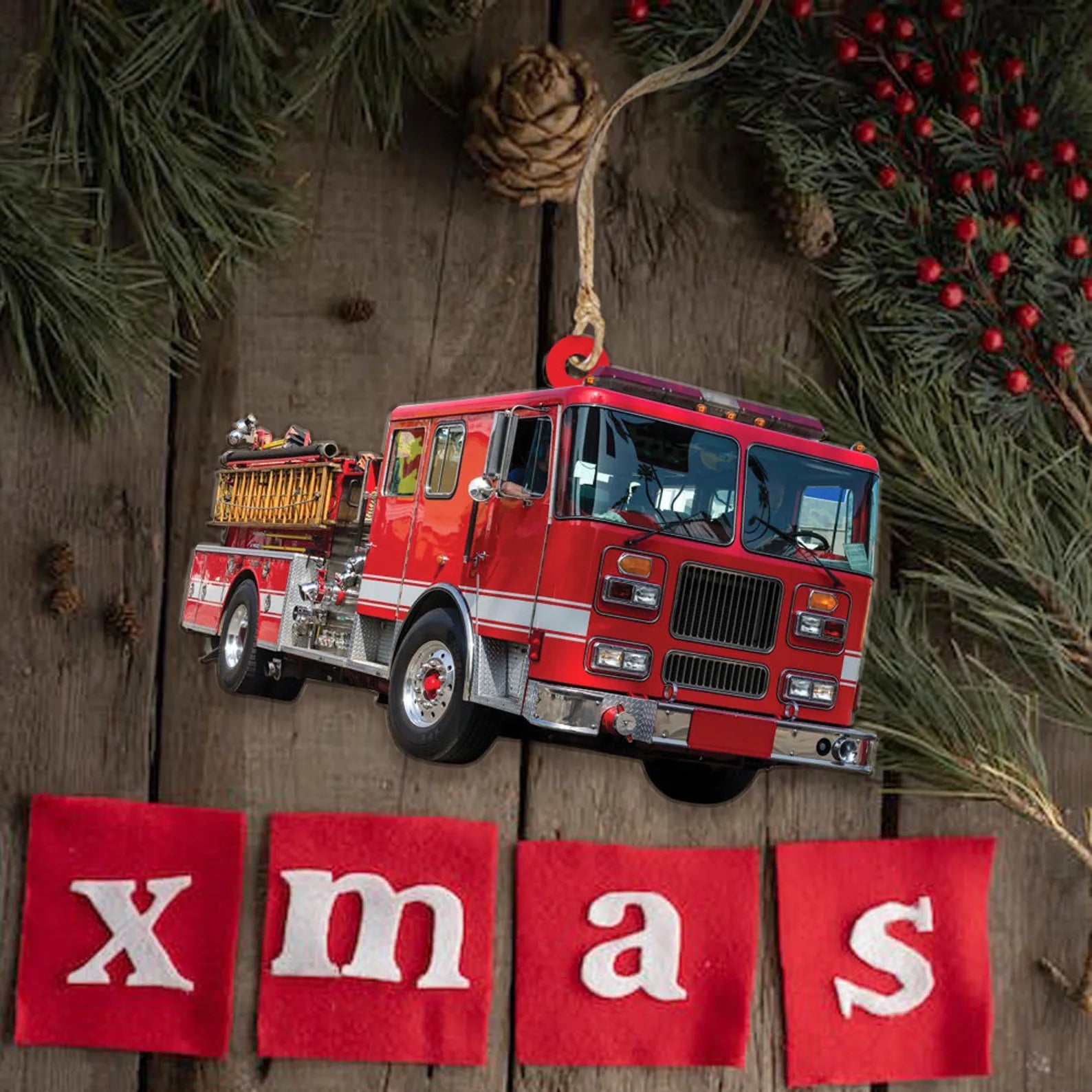 Custom Fire Truck Ornament – Personalized Photo Gift for Firefighter, Paramedic | Christmas Decoration Custom Fire Truck Ornament – Personalized Photo Gift for Firefighter, Paramedic | Christmas Decoration