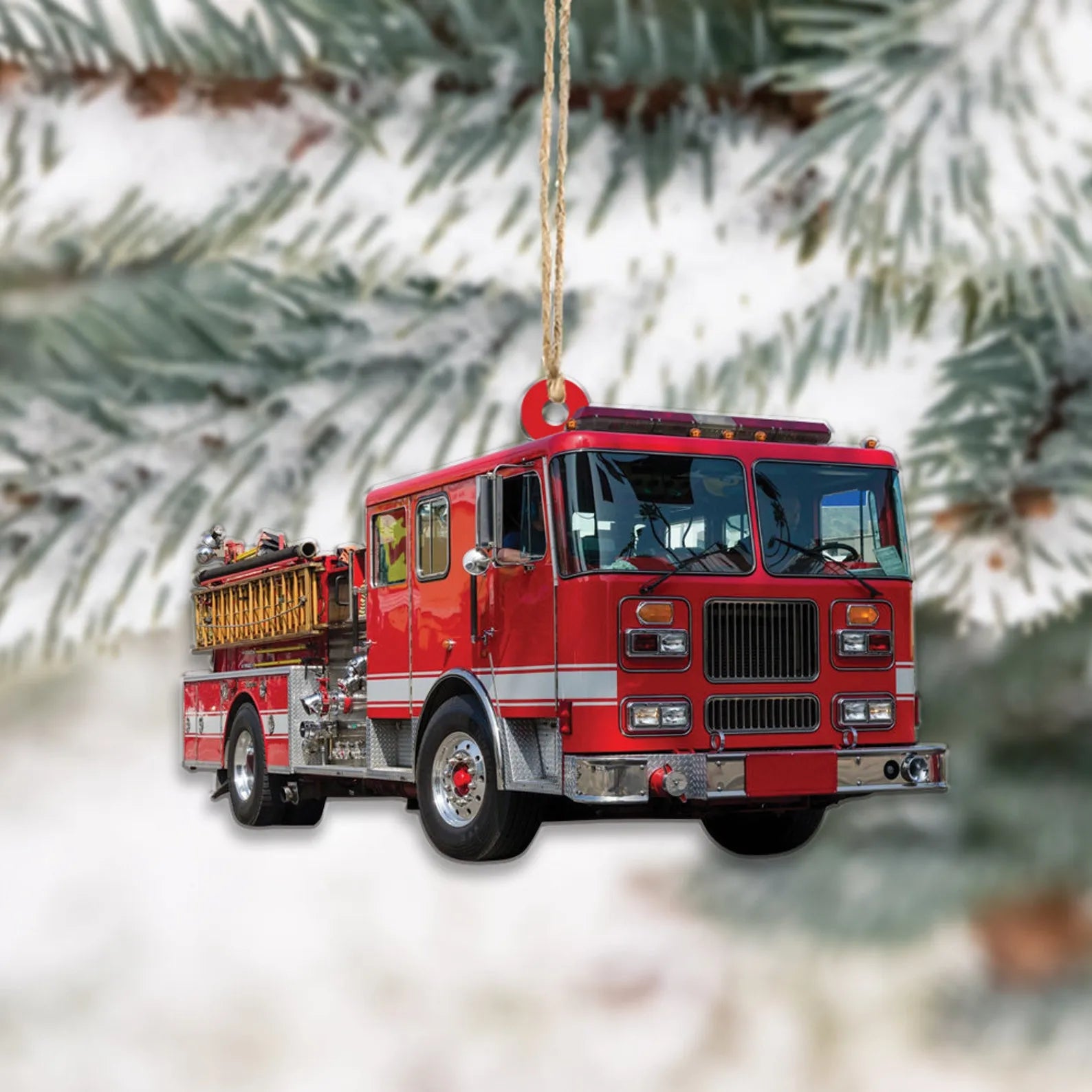 Custom Fire Truck Ornament – Personalized Photo Gift for Firefighter, Paramedic | Christmas Decoration Custom Fire Truck Ornament – Personalized Photo Gift for Firefighter, Paramedic | Christmas Decoration