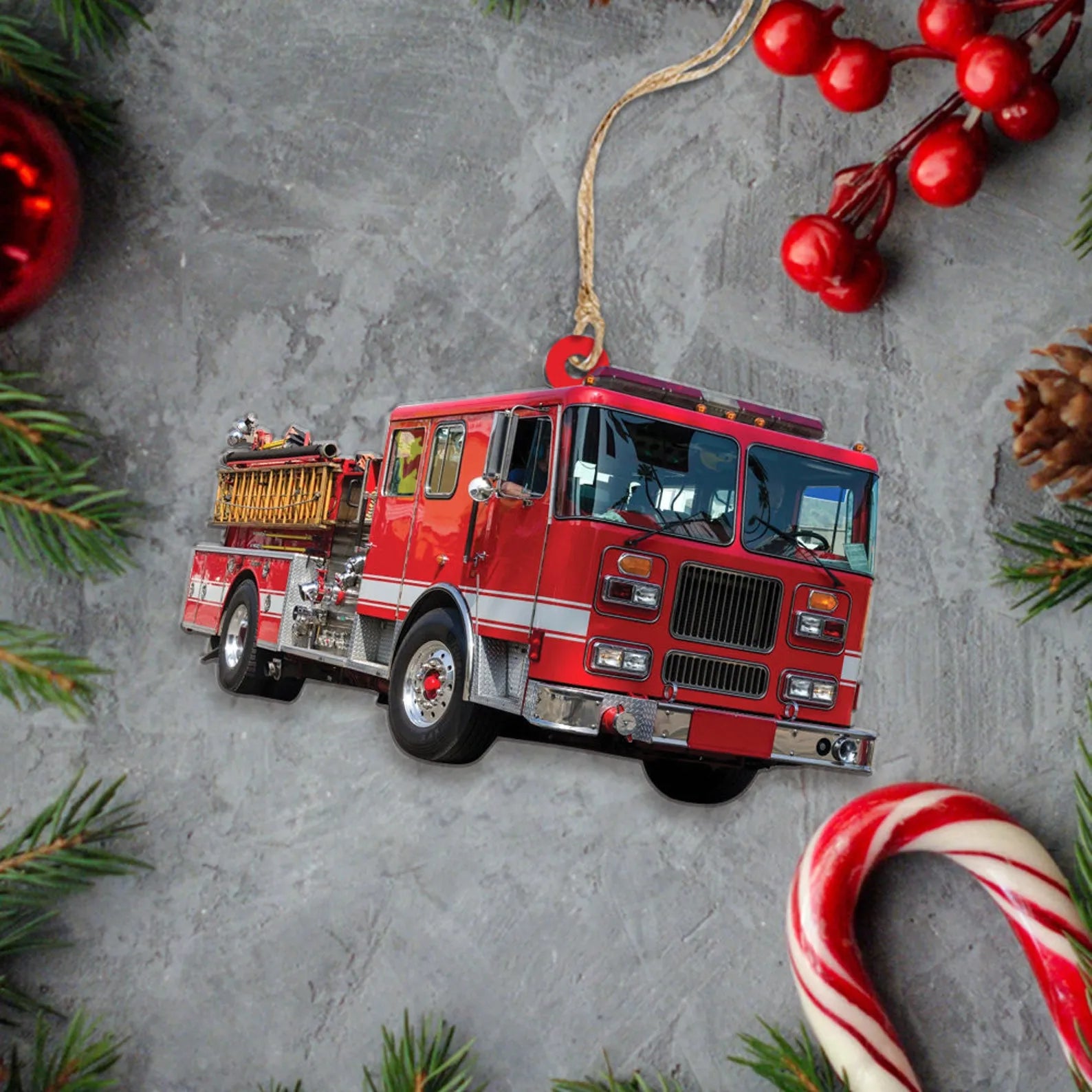 Custom Fire Truck Ornament – Personalized Photo Gift for Firefighter, Paramedic | Christmas Decoration Custom Fire Truck Ornament – Personalized Photo Gift for Firefighter, Paramedic | Christmas Decoration