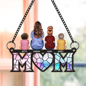 Mother & Children Bond – Personalized Window Hanging Suncatcher Ornament – Gift For Mom, Mama, Mommy, Mother