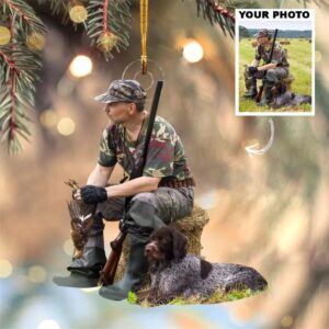 Custom Photo Hunting Ornament – Personalized Gift for Hunter, Outdoor Hunting, Hunting Season, Deer Hunting | Christmas Ornament