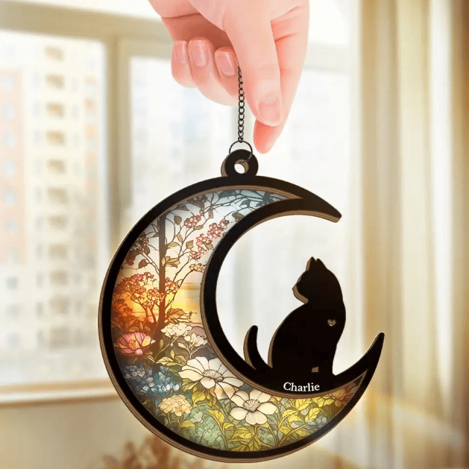 Personalized Cat Window Hanging Suncatcher Ornament – Gift for Cat Owner, Cat Lovers, Cat Mom, Cat Dad Personalized Cat Window Hanging Suncatcher Ornament – Gift for Cat Owner, Cat Lovers, Cat Mom, Cat Dad