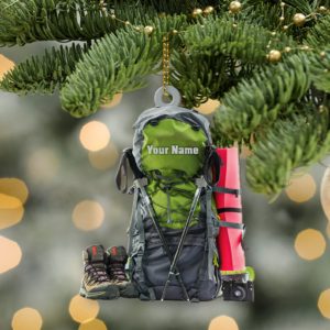 Personalized Hiking Bag Christmas Ornament, Camping Lover Gift, Hiking Lover Ornament 2025, Keepsake Gift For Camper, Hiking Decor Gift