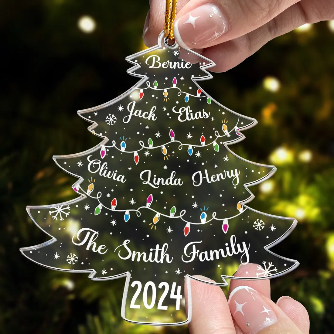Christmas Tree With Family Names – Personalized Custom Shaped Acrylic Ornament – Christmas Gift For Family Members Christmas Tree With Family Names – Personalized Custom Shaped Acrylic Ornament – Christmas Gift For Family Members