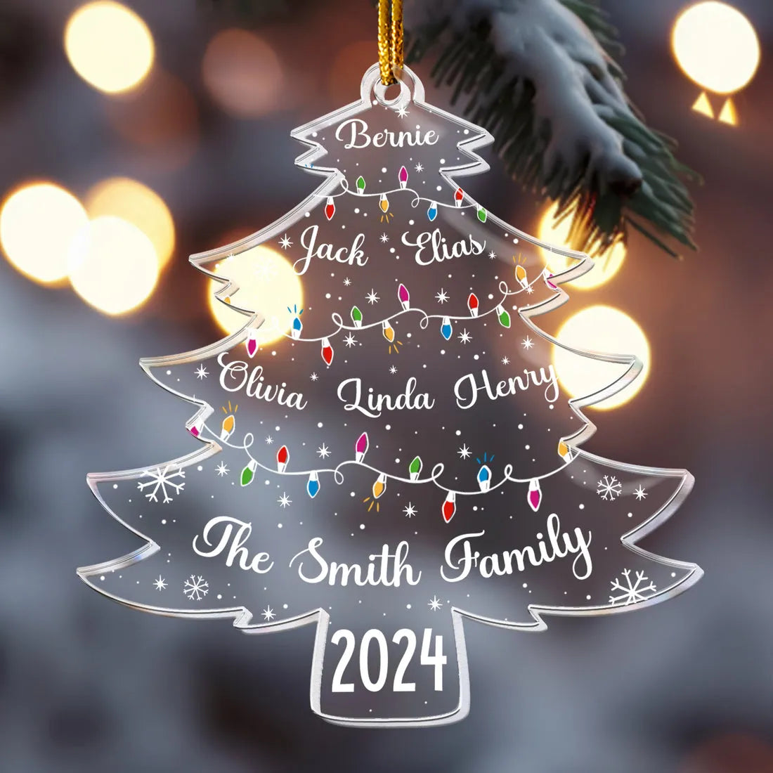 Christmas Tree With Family Names – Personalized Custom Shaped Acrylic Ornament – Christmas Gift For Family Members Christmas Tree With Family Names – Personalized Custom Shaped Acrylic Ornament – Christmas Gift For Family Members