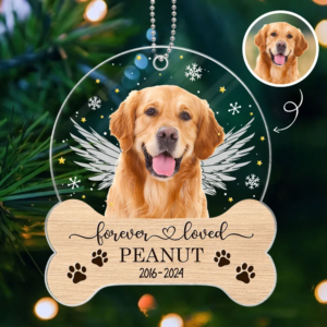 Custom Photo Pet Memorial Keepsake – Personalized Custom Shaped Acrylic Ornament – Forever Loved Sympathy Gift For Dog Lovers, Cat Lovers