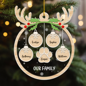 Paw Charm – Personalized Custom Shaped Acrylic Ornament – Christmas Gift For Family Members