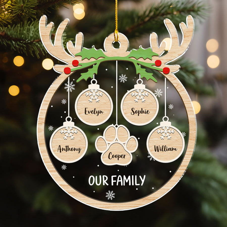 Paw Charm – Personalized Custom Shaped Acrylic Ornament – Christmas Gift For Family Members Paw Charm – Personalized Custom Shaped Acrylic Ornament – Christmas Gift For Family Members