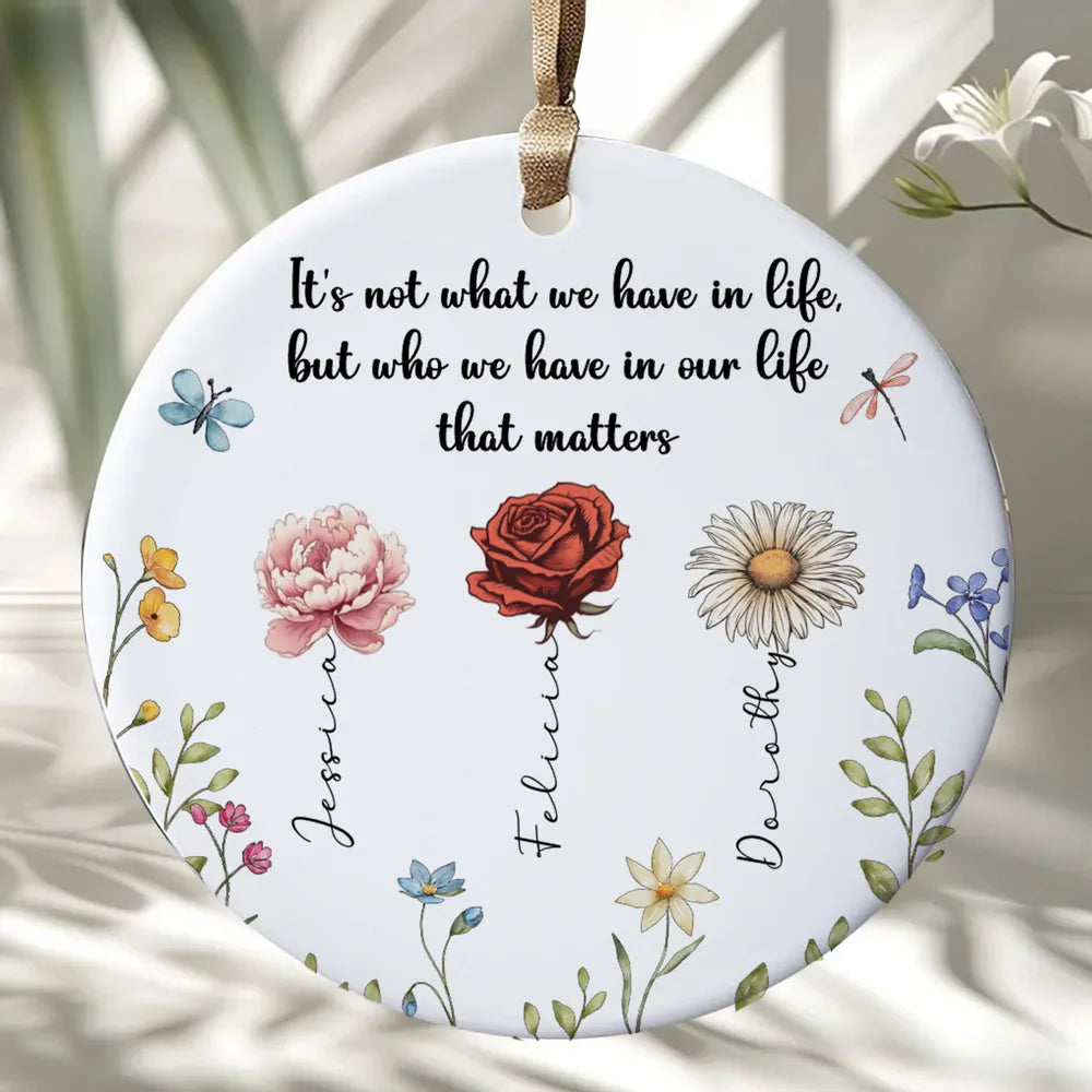 Sisters Are Different Flowers From The Same Garden – Personalized Circle Ceramic Ornament – Christmas Gift For Sisters, Besties, Friends Sisters Are Different Flowers From The Same Garden – Personalized Circle Ceramic Ornament – Christmas Gift For Sisters, Besties, Friends