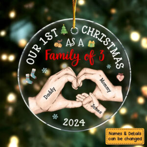Baby's First Christmas As A Family - Personalized Circle Acrylic Ornament - Babies 1st Christmas Gifts 1 1stchritsmas1.jpg