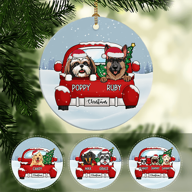 Christmas Personalized Ornament – Circle Ceramic Ornament – Christmas Gift for Dog Mom, Dog Dad, Dog Lovers, Pet Gifts for Him, Her Christmas Personalized Ornament – Circle Ceramic Ornament – Christmas Gift for Dog Mom, Dog Dad, Dog Lovers, Pet Gifts for Him, Her