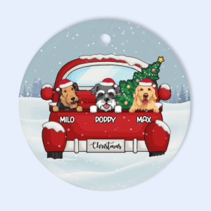 Christmas Personalized Ornament - Circle Ceramic Ornament - Christmas Gift for Dog Mom, Dog Dad, Dog Lovers, Pet Gifts for Him, Her 2 christmas dogs personalized ornament circle ceramic ornament chirstmas gift for dog mom dog dad dog lovers pet gifts for him her suzitee store 3 36094723227951.png