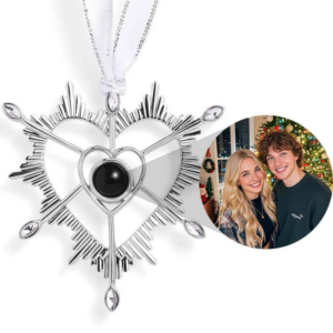Custom Photo Heart Projection Ornament – Personalized Christmas Decoration Gifts
