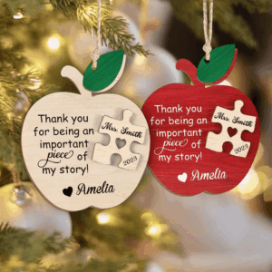 teacher christmas ornament personalized 2 layers wooden ornament chirstmas gift for teacher kindergarten preschool pre k paraprofessional suzitee store 2.png