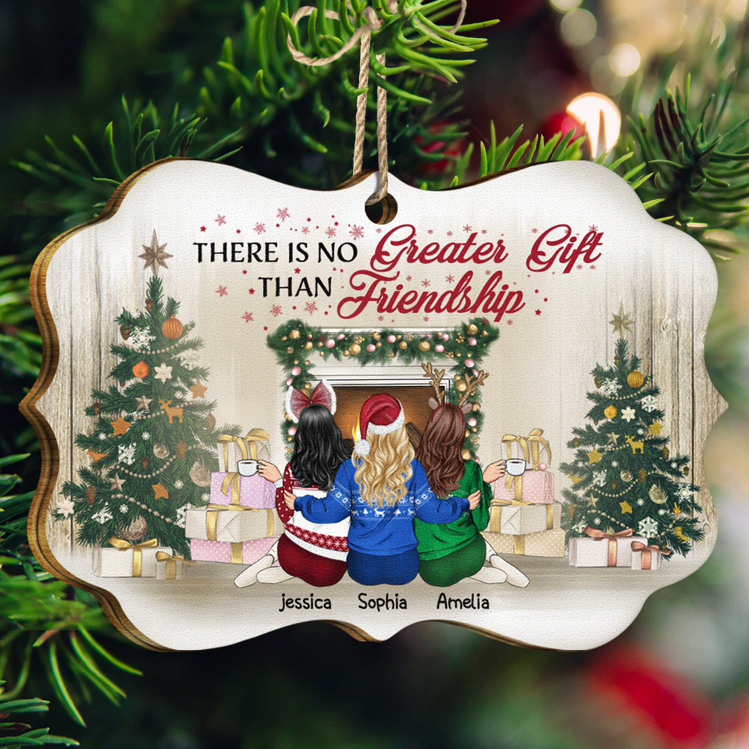Best Friends There Is No Greater Gift Than Friendship – Personalized Medallion Wooden Ornament – Christmas Gift for Him/Her, Besties, Friends, Sister/Brother Best Friends There Is No Greater Gift Than Friendship – Personalized Medallion Wooden Ornament – Christmas Gift for Him/Her, Besties, Friends, Sister/Brother