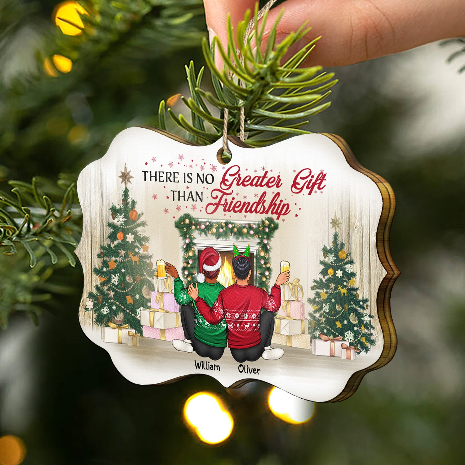 Best Friends There Is No Greater Gift Than Friendship – Personalized Medallion Wooden Ornament – Christmas Gift for Him/Her, Besties, Friends, Sister/Brother Best Friends There Is No Greater Gift Than Friendship – Personalized Medallion Wooden Ornament – Christmas Gift for Him/Her, Besties, Friends, Sister/Brother