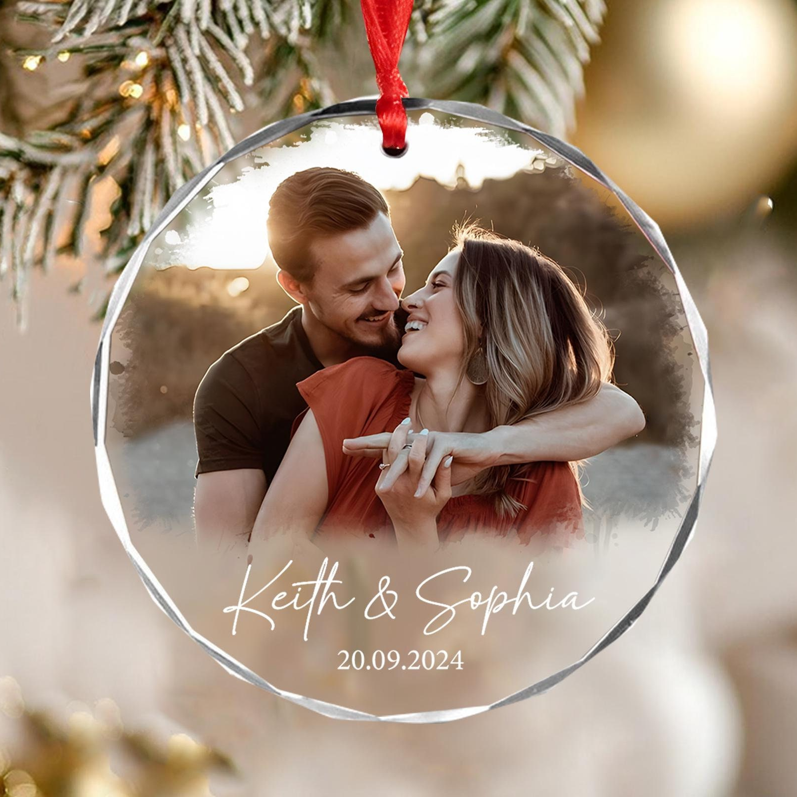 Custom Photo Couple Keepsake Ornament – Personalized Circle Glass Ornament – Christmas Gift For Couple, Husband, Wife, Family Members Custom Photo Couple Keepsake Ornament – Personalized Circle Glass Ornament – Christmas Gift For Couple, Husband, Wife, Family Members
