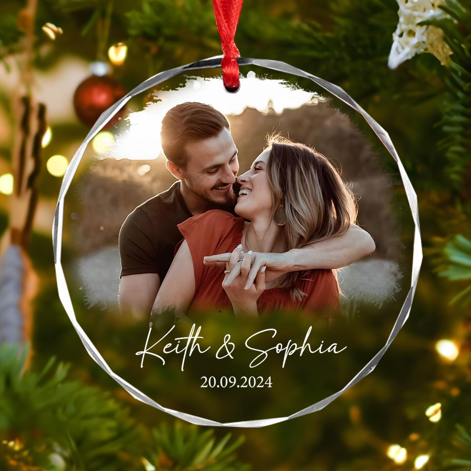 Custom Photo Couple Keepsake Ornament – Personalized Circle Glass Ornament – Christmas Gift For Couple, Husband, Wife, Family Members Custom Photo Couple Keepsake Ornament – Personalized Circle Glass Ornament – Christmas Gift For Couple, Husband, Wife, Family Members