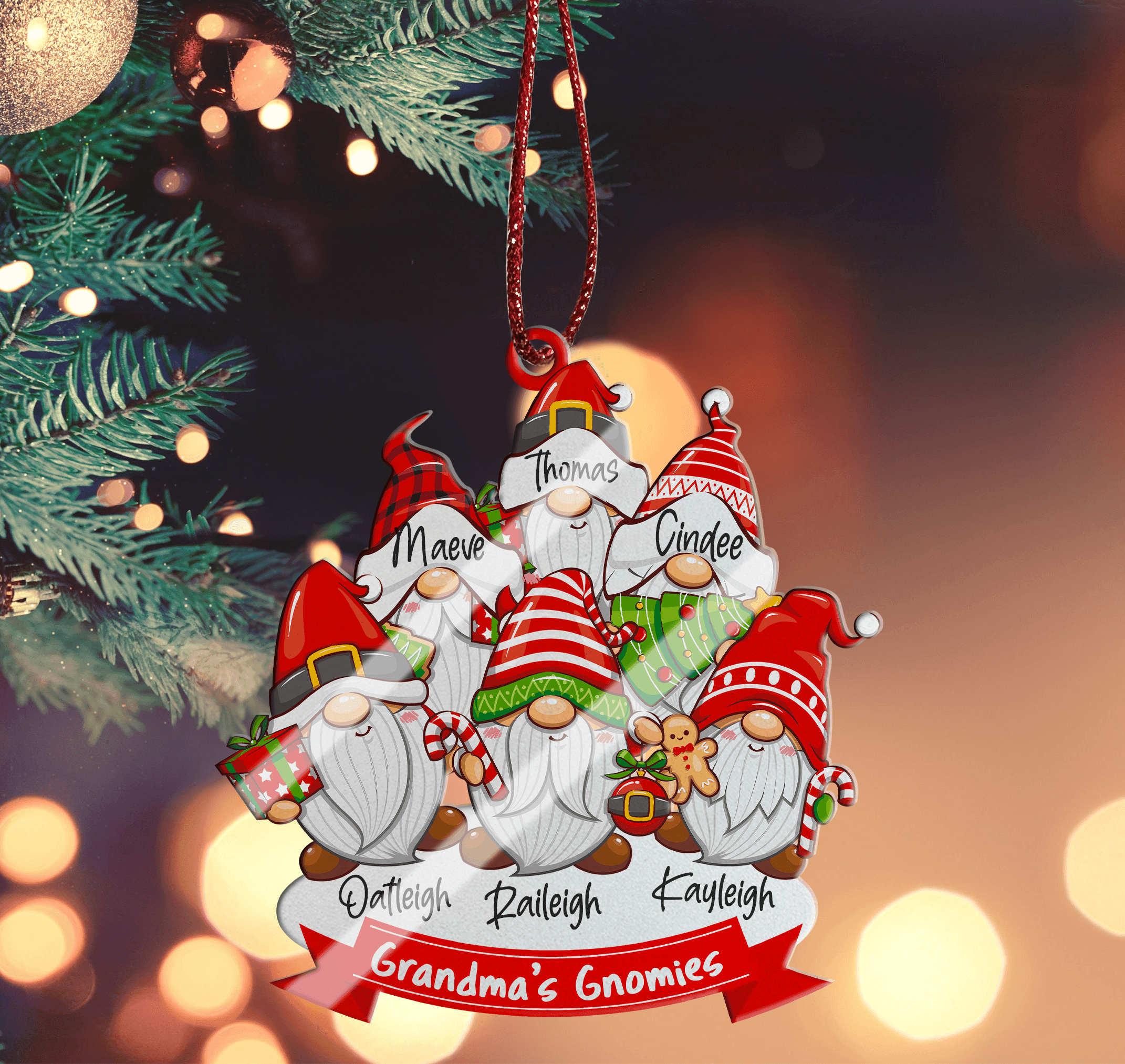 Christmas Family Gnome Ornament – Custom Shaped Ornament Acrylic – Christmas Gift for Family, Friends, Babies, Mothers and Grandma Christmas Family Gnome Ornament – Custom Shaped Ornament Acrylic – Christmas Gift for Family, Friends, Babies, Mothers and Grandma
