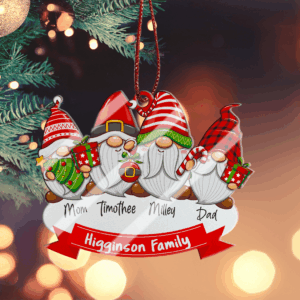 Christmas Family Gnome Ornament - Custom Shaped Ornament Acrylic - Christmas Gift for Family, Friends, Babies, Mothers and Grandma 1 christmas family gnome ornament custom shaped ornament acrylic christmas gift for family friends babies mothers and grandma suzitee store 2 36177160372527.png