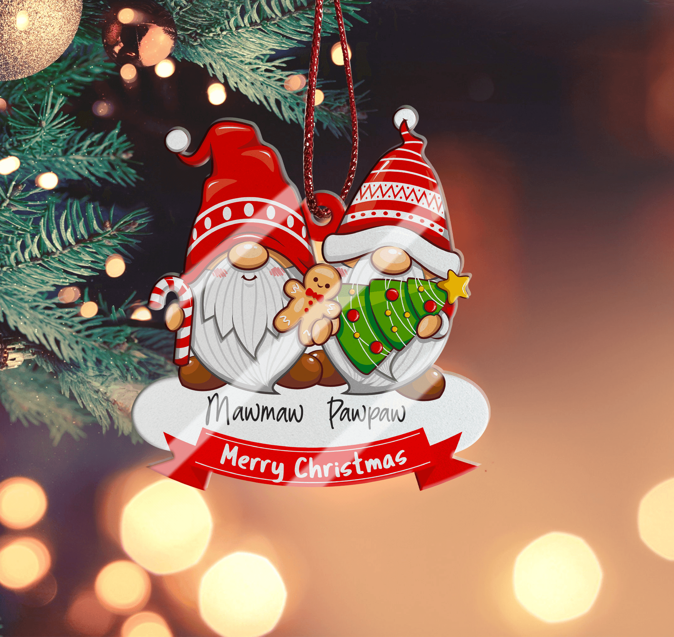 Christmas Family Gnome Ornament – Custom Shaped Ornament Acrylic – Christmas Gift for Family, Friends, Babies, Mothers and Grandma Christmas Family Gnome Ornament – Custom Shaped Ornament Acrylic – Christmas Gift for Family, Friends, Babies, Mothers and Grandma