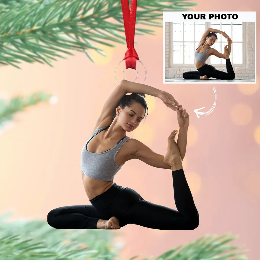 Personalized Custom Photo Ornament, Christmas Gifts For Yoga Lovers Personalized Custom Photo Ornament, Christmas Gifts For Yoga Lovers