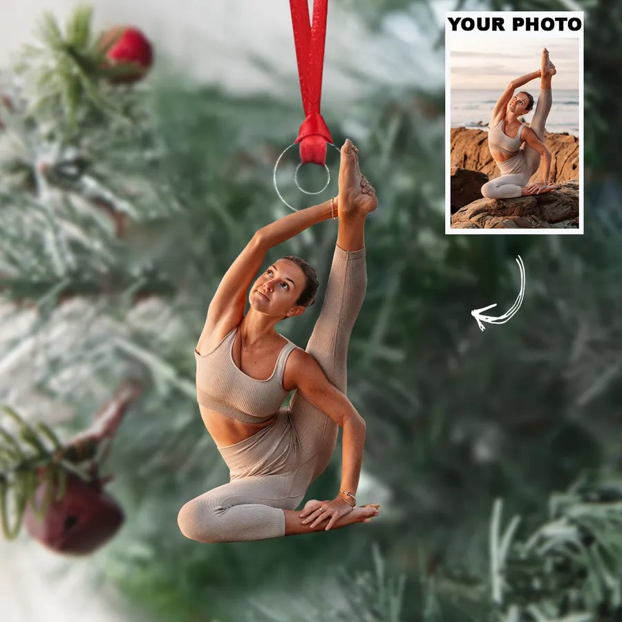 Personalized Custom Photo Ornament, Christmas Gifts For Yoga Lovers Personalized Custom Photo Ornament, Christmas Gifts For Yoga Lovers