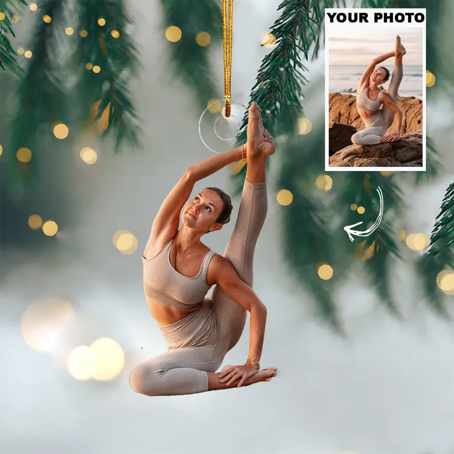 Personalized Custom Photo Ornament, Christmas Gifts For Yoga Lovers Personalized Custom Photo Ornament, Christmas Gifts For Yoga Lovers