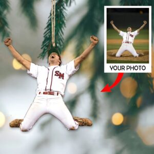 Custom Baseball Photo Ornament – Personalized Christmas Gift for Baseball Player – Baseball Lovers | Christmas Decor