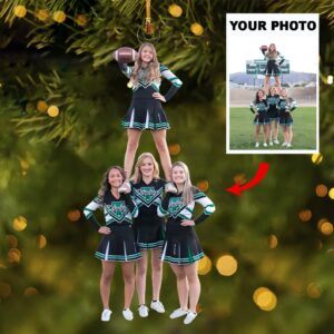 Personalized Cheerleading Friends Photo Ornament, Custom Acrylic Ornament, Christmas Gift for Cheer Team | Cheerleader Team 1 CheerMed 3.jpg