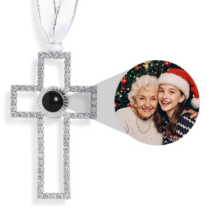 Custom Photo Cross Projection Ornament – Personalized Christmas Decoration Gifts