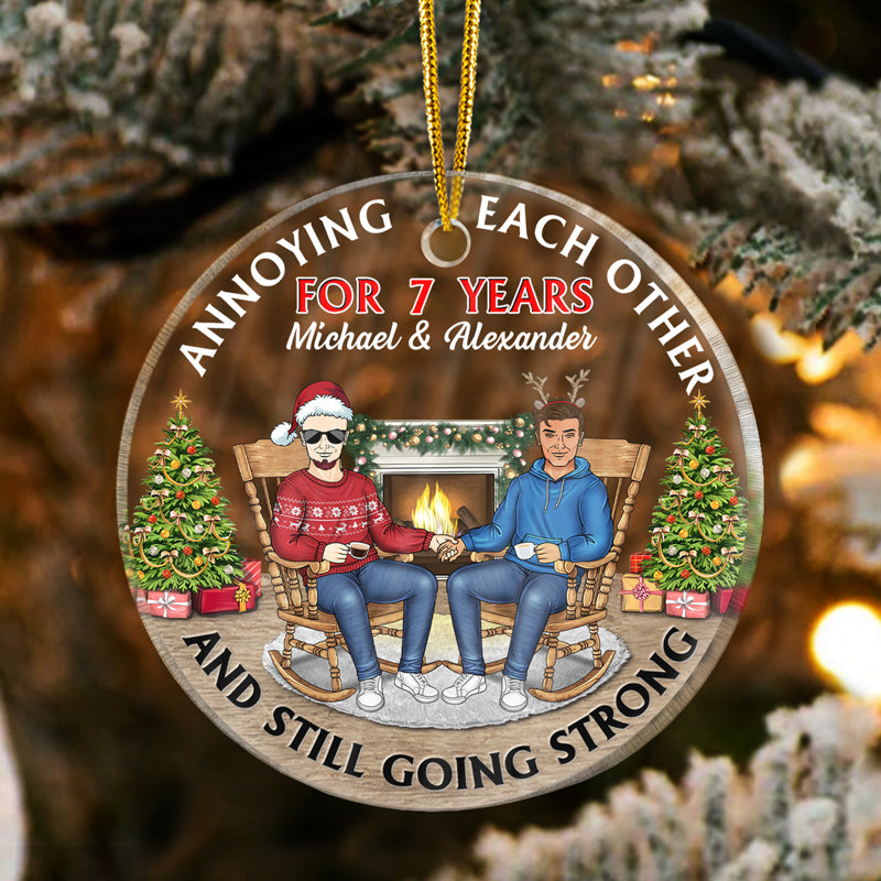 Christmas Family Couple Annoying Each Other For Years – Personalized Circle Acrylic Ornament – Gift For Couple, Husband, Wife Christmas Family Couple Annoying Each Other For Years – Personalized Circle Acrylic Ornament – Gift For Couple, Husband, Wife