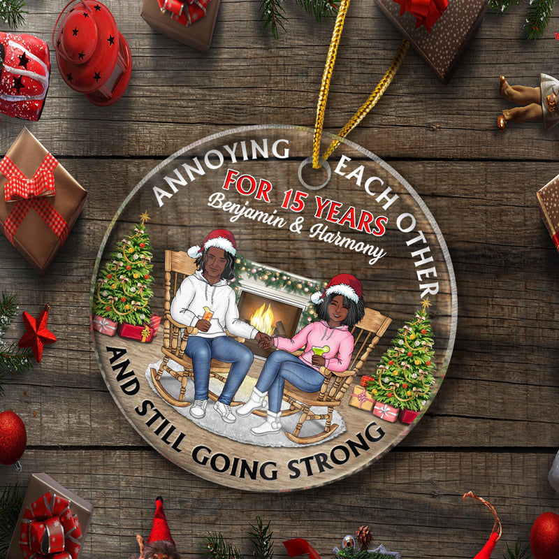 Christmas Family Couple Annoying Each Other For Years – Personalized Circle Acrylic Ornament – Gift For Couple, Husband, Wife Christmas Family Couple Annoying Each Other For Years – Personalized Circle Acrylic Ornament – Gift For Couple, Husband, Wife