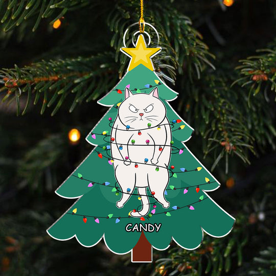 Cat Stuck In Tree – Custom Shaped Acrylic Ornament – Christmas Gift for Cat Lovers, Pet Lovers, Cat Mom, Cat Dad Cat Stuck In Tree – Custom Shaped Acrylic Ornament – Christmas Gift for Cat Lovers, Pet Lovers, Cat Mom, Cat Dad