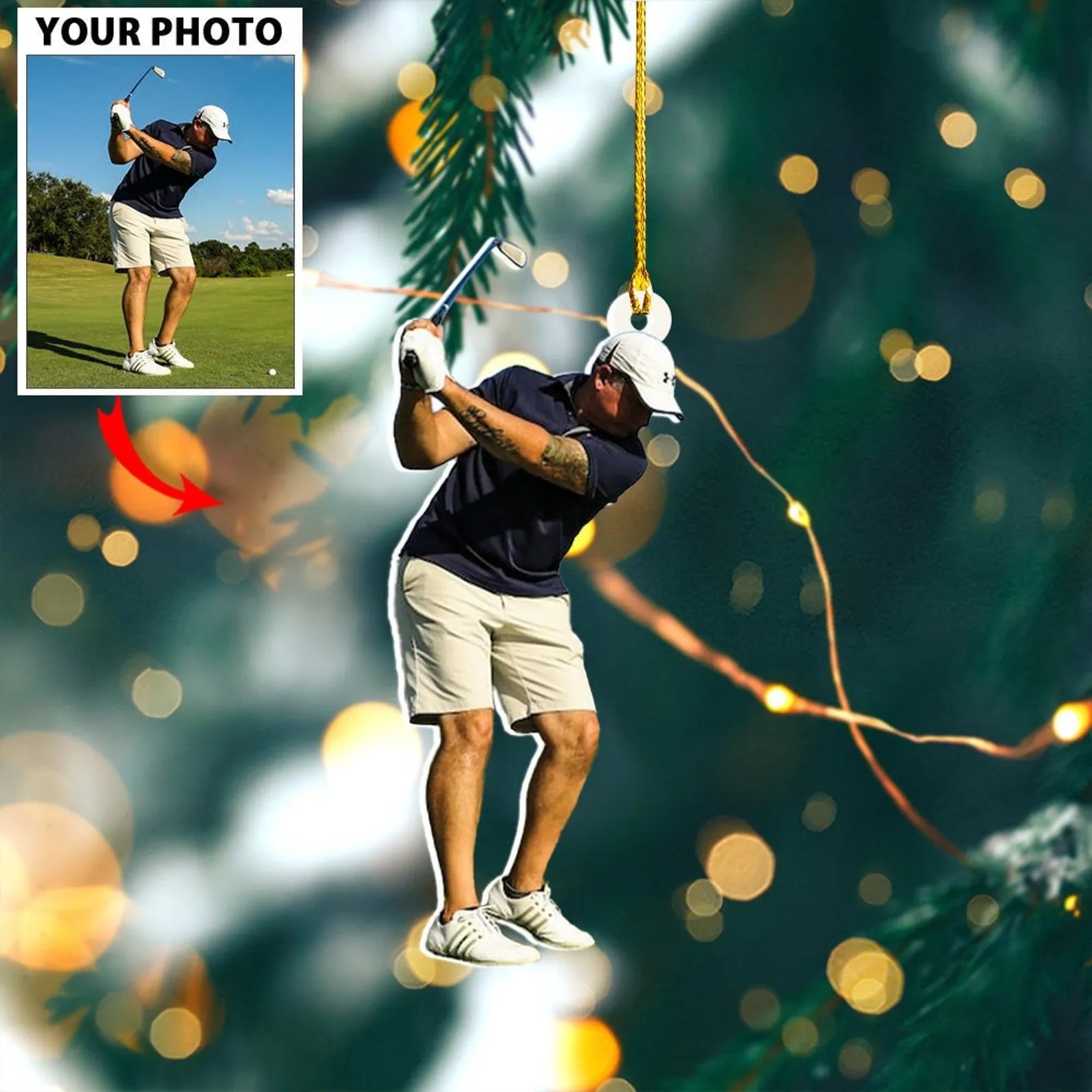Personalized Golfer Photo Ornament – Custom Gift for Golf Players, Lovers, Golf Team, Golf Club | Christmas Ornament Personalized Golfer Photo Ornament – Custom Gift for Golf Players, Lovers, Golf Team, Golf Club | Christmas Ornament