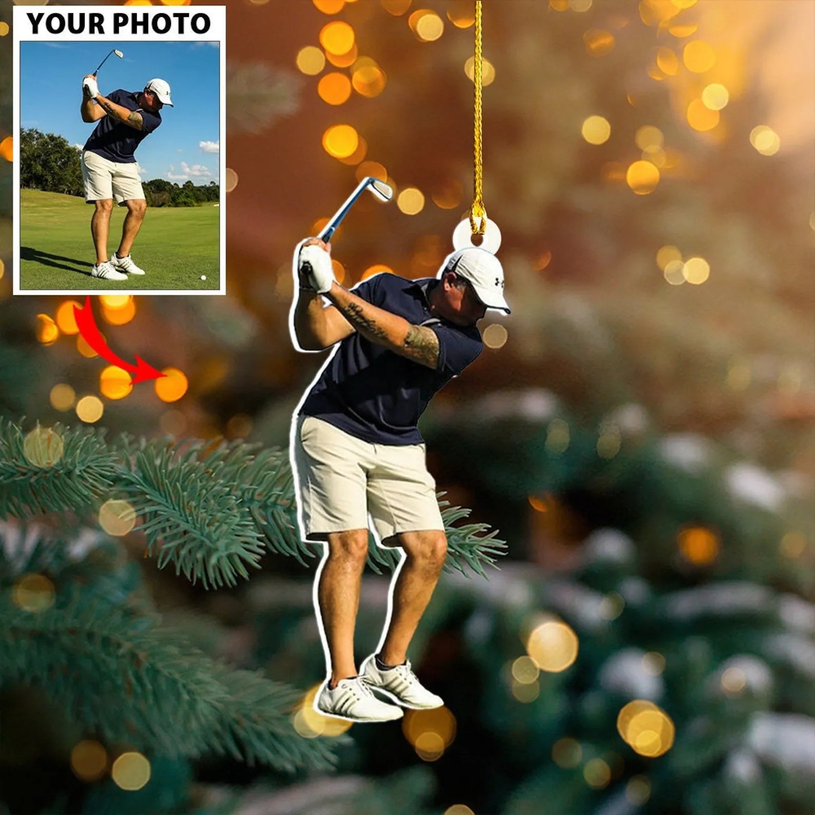 Personalized Golfer Photo Ornament – Custom Gift for Golf Players, Lovers, Golf Team, Golf Club | Christmas Ornament Personalized Golfer Photo Ornament – Custom Gift for Golf Players, Lovers, Golf Team, Golf Club | Christmas Ornament