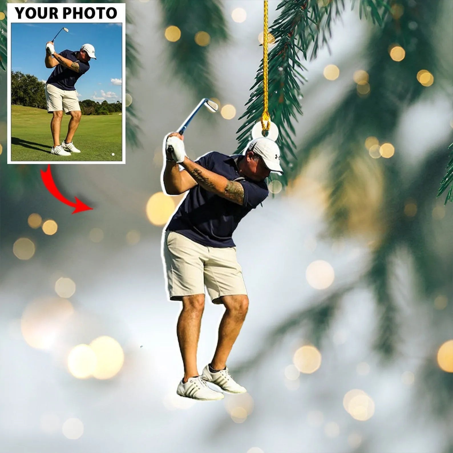 Personalized Golfer Photo Ornament – Custom Gift for Golf Players, Lovers, Golf Team, Golf Club | Christmas Ornament Personalized Golfer Photo Ornament – Custom Gift for Golf Players, Lovers, Golf Team, Golf Club | Christmas Ornament