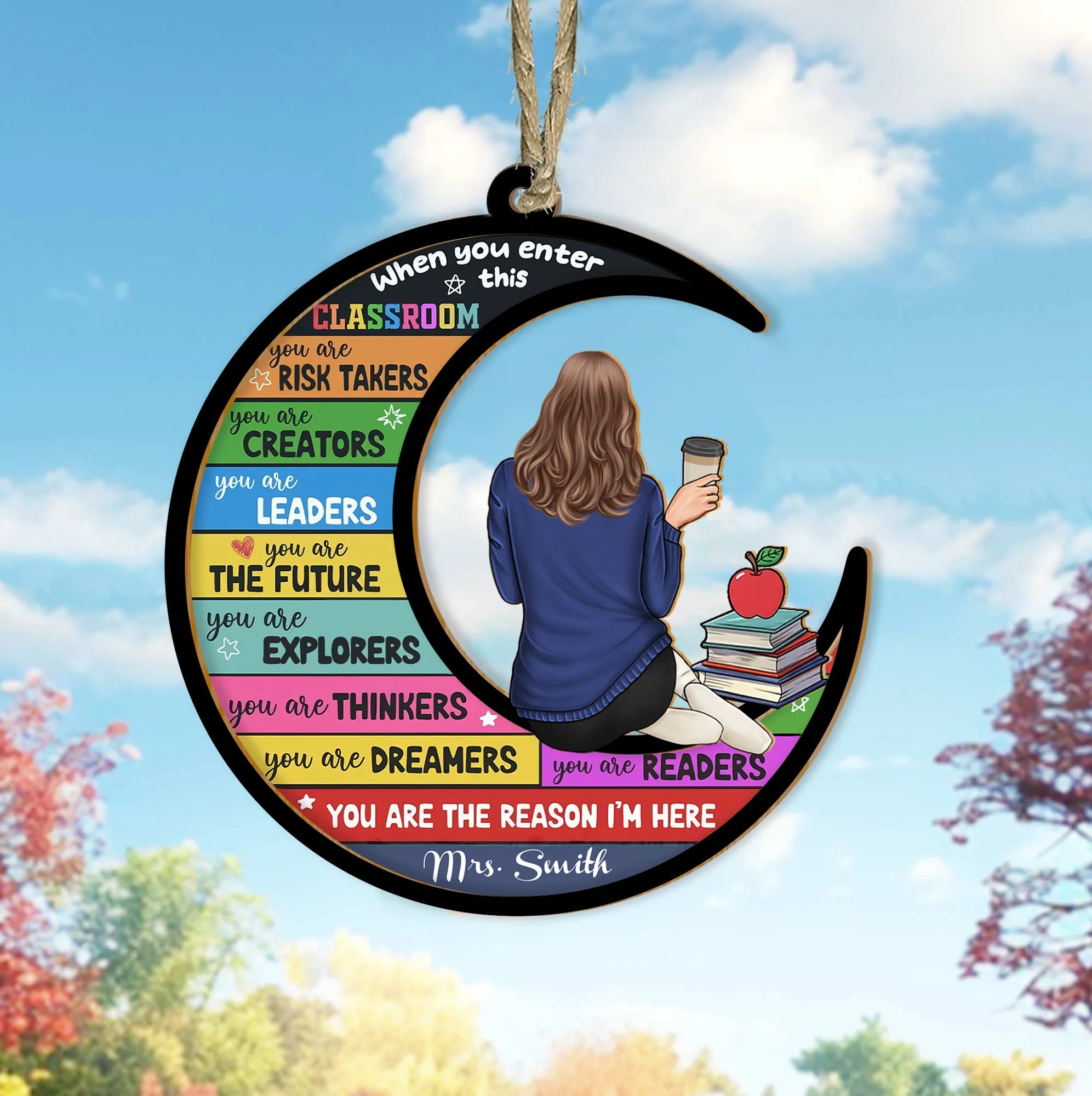 Personalized Teacher Appreciation Suncatcher Ornament, Custom Principal Gift, Teacher Thank You Gift, Back To School Gift, Gift For Teacher Personalized Teacher Appreciation Suncatcher Ornament, Custom Principal Gift, Teacher Thank You Gift, Back To School Gift, Gift For Teacher