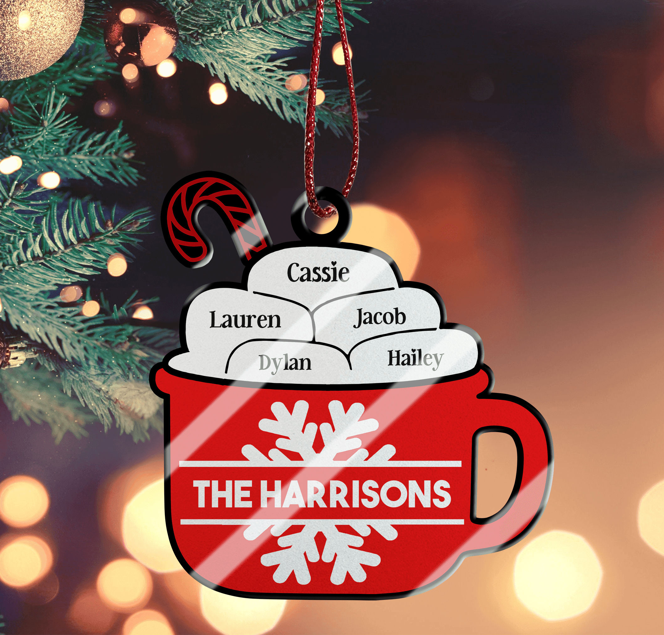 Christmas Family Hot Chocolate Ornament – Custom Ornament Acrylic – Christmas Gift for Family, Couples, Friends, Babies, Mothers and Grandma Christmas Family Hot Chocolate Ornament – Custom Ornament Acrylic – Christmas Gift for Family, Couples, Friends, Babies, Mothers and Grandma