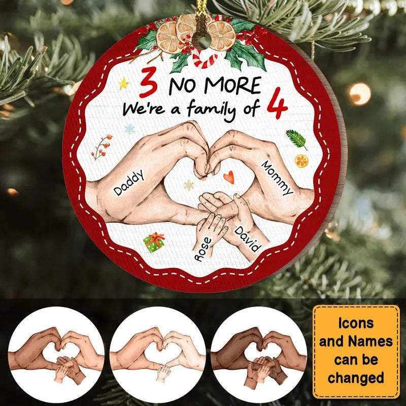 Personalized Gift For Baby First We’re Family Of Four Circle Ornament Personalized Gift For Baby First We’re Family Of Four Circle Ornament