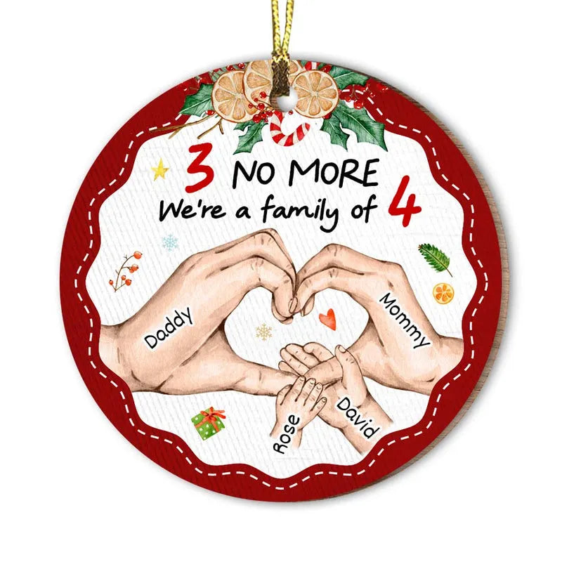 Personalized Gift For Baby First We’re Family Of Four Circle Ornament Personalized Gift For Baby First We’re Family Of Four Circle Ornament