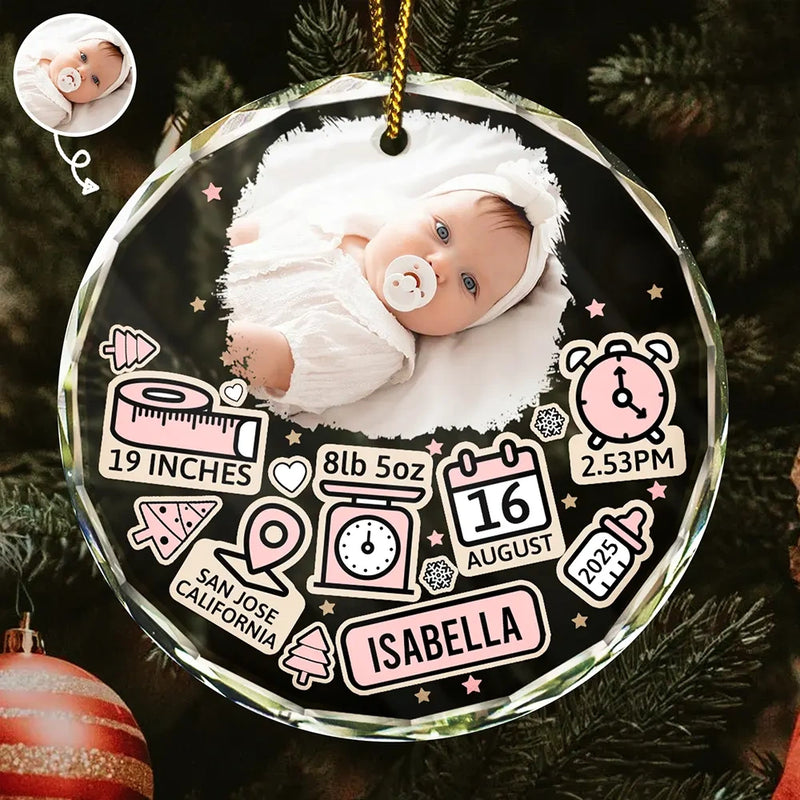 Custom Photo Baby First Christmas – Personalized Circle Glass Ornament – Newborn Gifts, Babies 1st Christmas Gifts Custom Photo Baby First Christmas – Personalized Circle Glass Ornament – Newborn Gifts, Babies 1st Christmas Gifts