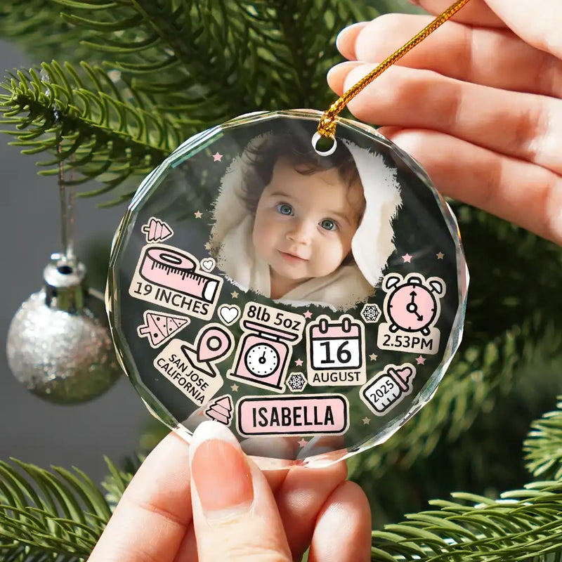 Custom Photo Baby First Christmas – Personalized Circle Glass Ornament – Newborn Gifts, Babies 1st Christmas Gifts Custom Photo Baby First Christmas – Personalized Circle Glass Ornament – Newborn Gifts, Babies 1st Christmas Gifts