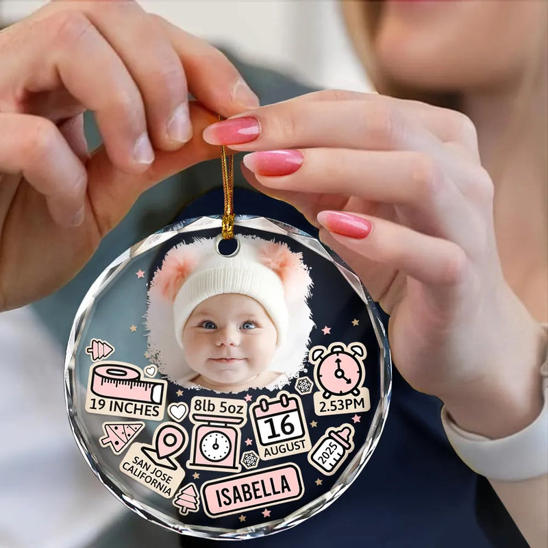 Custom Photo Baby First Christmas – Personalized Circle Glass Ornament – Newborn Gifts, Babies 1st Christmas Gifts Custom Photo Baby First Christmas – Personalized Circle Glass Ornament – Newborn Gifts, Babies 1st Christmas Gifts