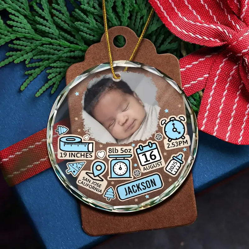 Custom Photo Baby First Christmas – Personalized Circle Glass Ornament – Newborn Gifts, Babies 1st Christmas Gifts Custom Photo Baby First Christmas – Personalized Circle Glass Ornament – Newborn Gifts, Babies 1st Christmas Gifts