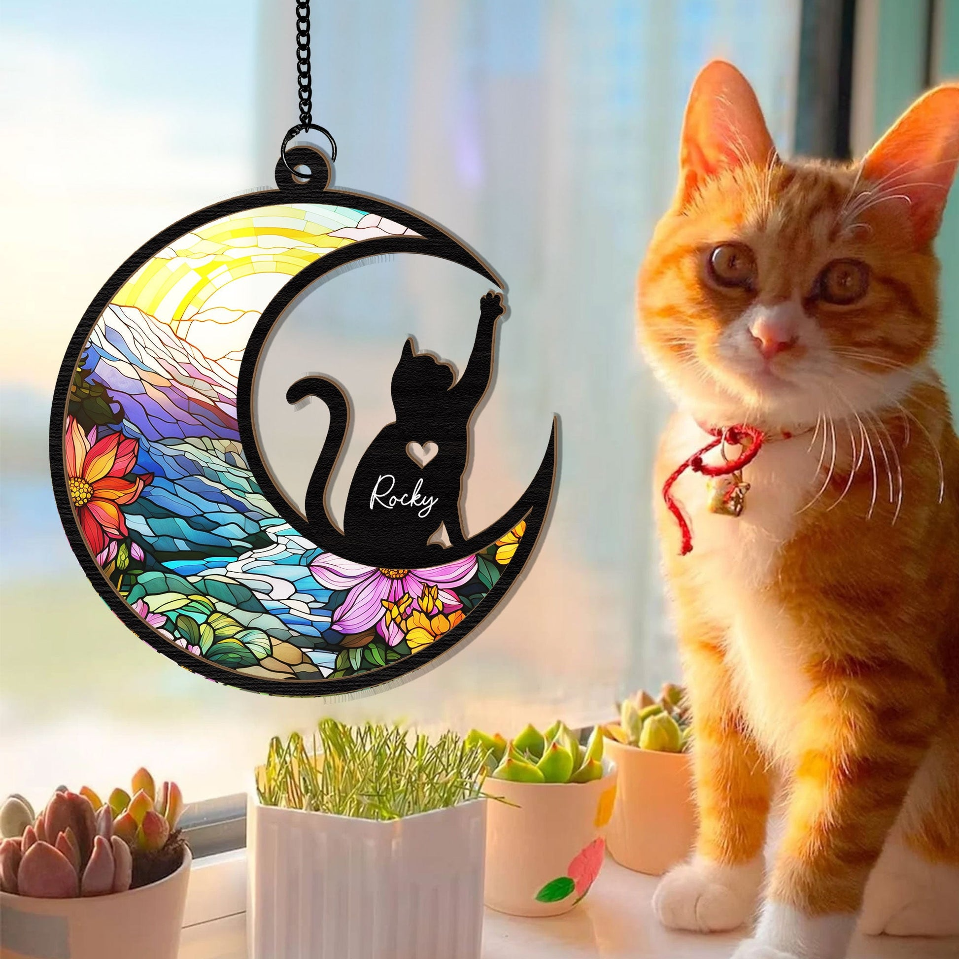 Pet Loss Dog/Cat – Personalized Window Hanging Suncatcher Ornament – Memorial Gift, Remembrance, Bereavement for Dog/Cat Owner Pet Loss Dog/Cat – Personalized Window Hanging Suncatcher Ornament – Memorial Gift, Remembrance, Bereavement for Dog/Cat Owner