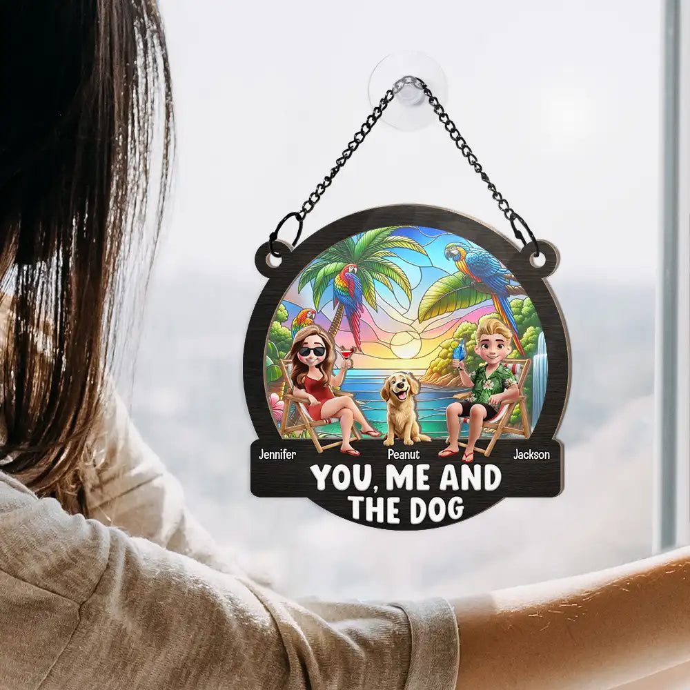 Beach You, Me And The Dogs – Personalized Window Hanging Suncatcher Ornament – Summer Gift For Couple, Wife, Husband, Dog Lovers Beach You, Me And The Dogs – Personalized Window Hanging Suncatcher Ornament – Summer Gift For Couple, Wife, Husband, Dog Lovers