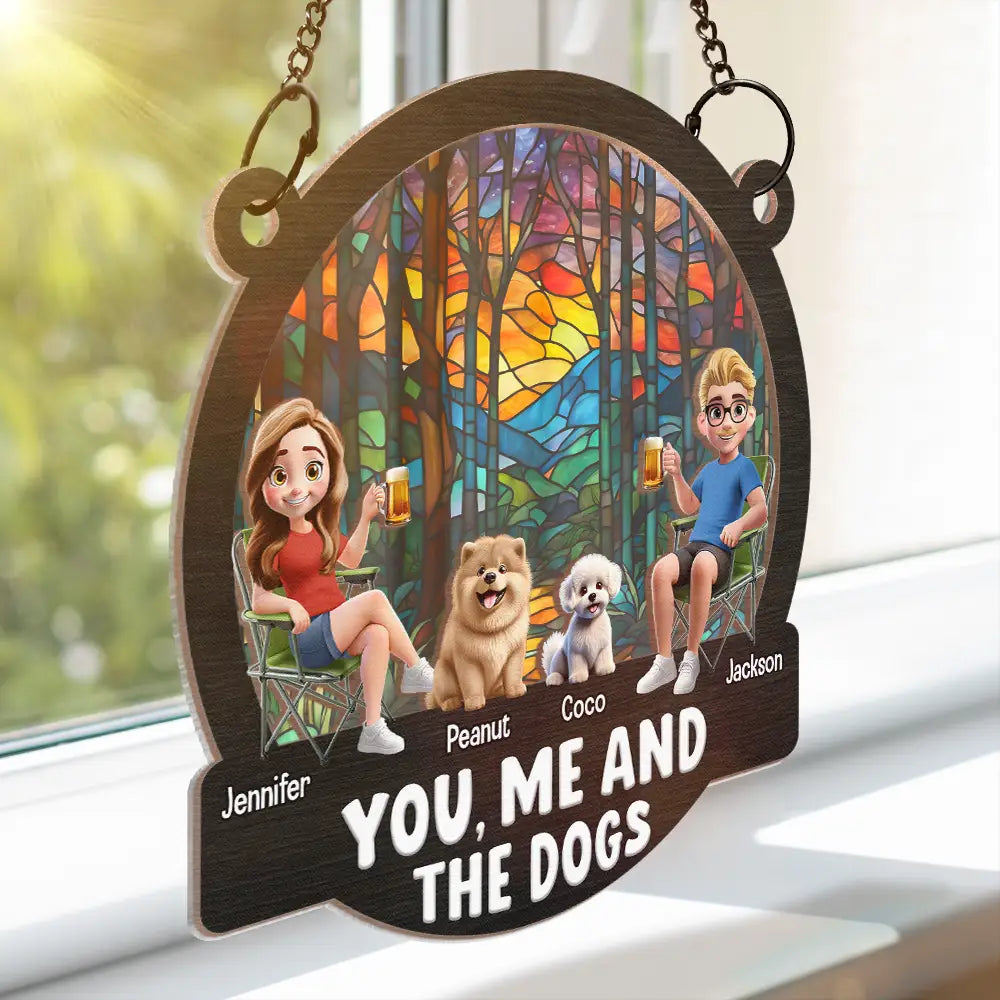 Beach You, Me And The Dogs – Personalized Window Hanging Suncatcher Ornament – Summer Gift For Couple, Wife, Husband, Dog Lovers Beach You, Me And The Dogs – Personalized Window Hanging Suncatcher Ornament – Summer Gift For Couple, Wife, Husband, Dog Lovers